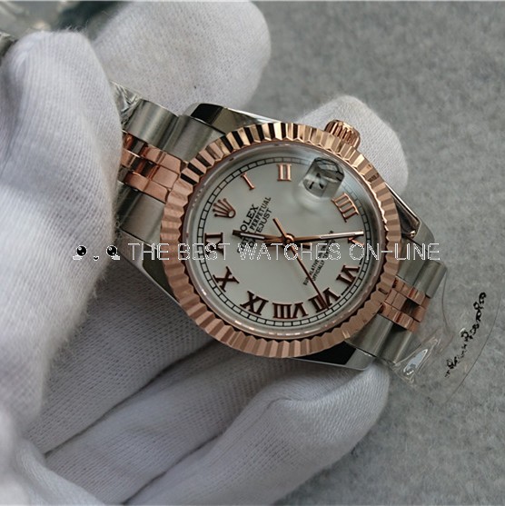 Rolex Datejust Ladies Automatic Watch Rose Gold White Dial 31mm