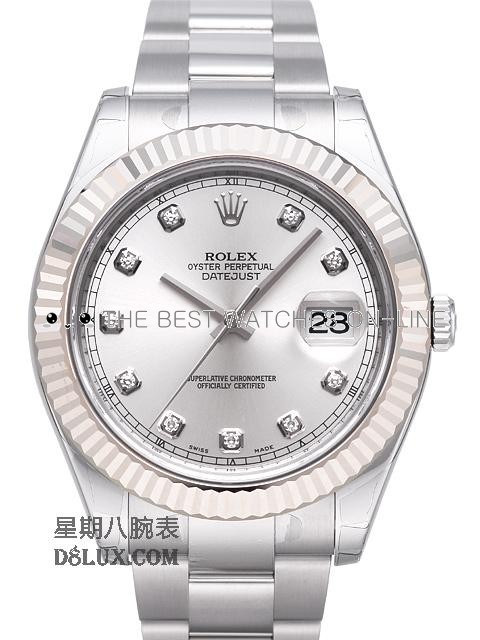 Swiss Rolex Datejust II Mens 116334-0007 Silver dial Automatic Replica (High End)