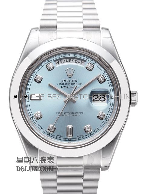 Replica Rolex Day-Date Automatic Watch 218206-0009 Ice Blue Dial 41mm