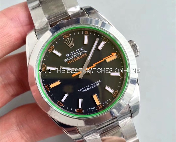 Rolex Milgauss Swiss Replica Watch 116400GV-0001 Black Dial Super Model) 