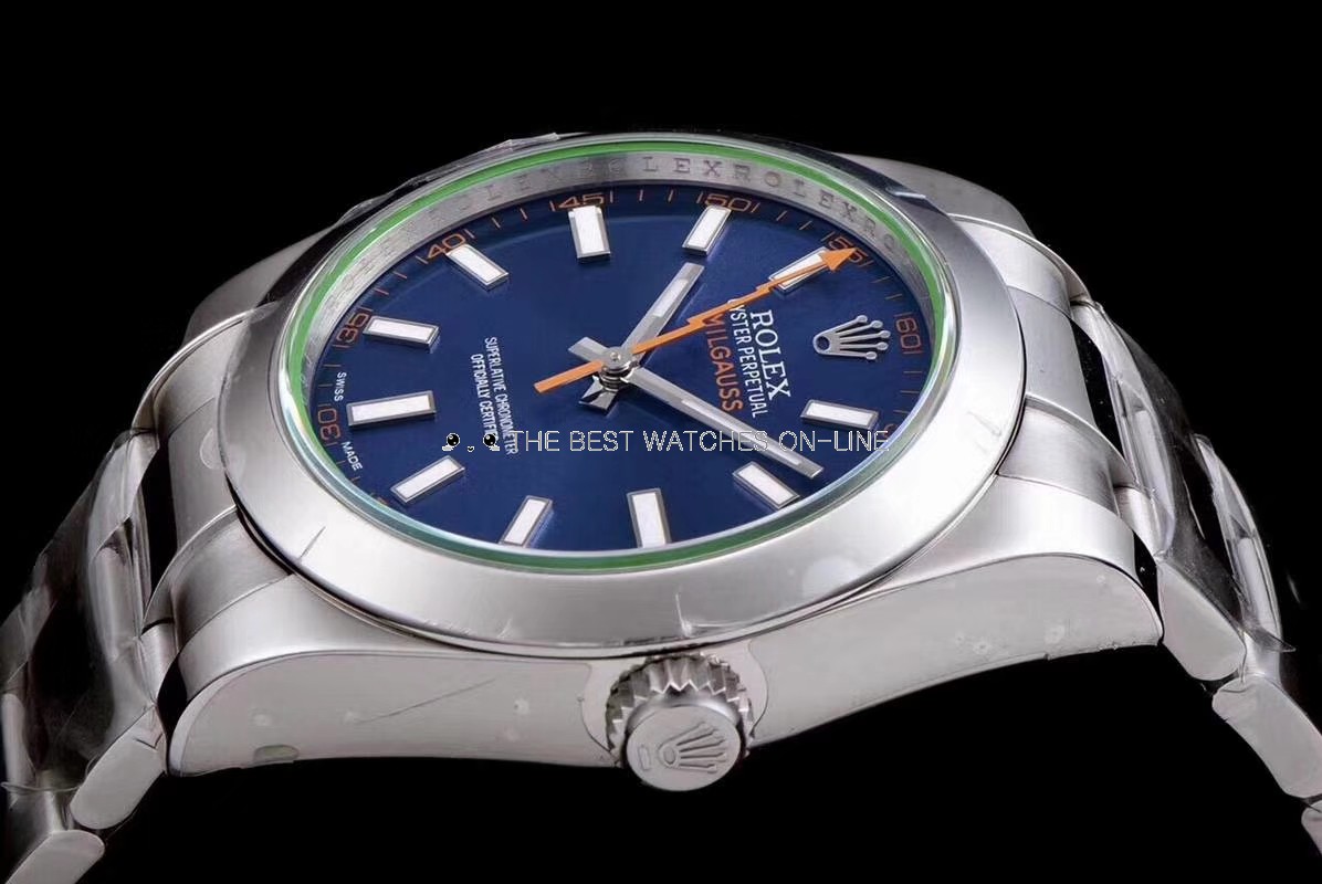 Rolex Milgauss Swiss Replica Watch 116400GV-0002 Blue Dial Super Model) 