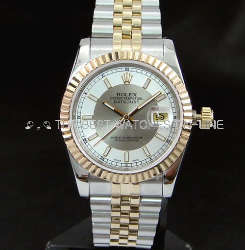 Replica Rolex Datejust Automatic Watch White & Gray Dial 36mm