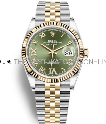 Replica Rolex Datejust Swiss Watches 126233-0025 Green Dial 36mm(High End)