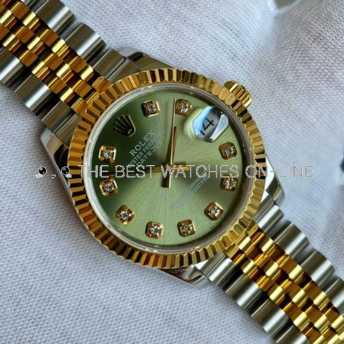 Rolex Lady-Datejust 28mm Automatic Watch 279171-0007 Olive Green (High End)