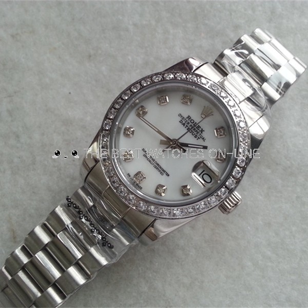 Rolex Datejust Diamonds bezel White dial Men Automatic Replica Watch 