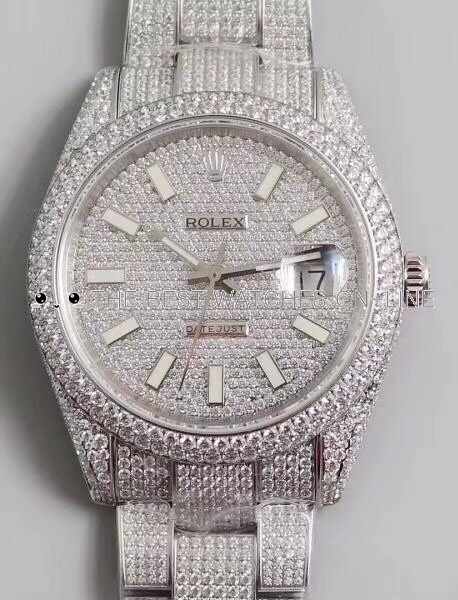 Rolex Datejust II Replica Swiss Watch Full Diamonds (High End)