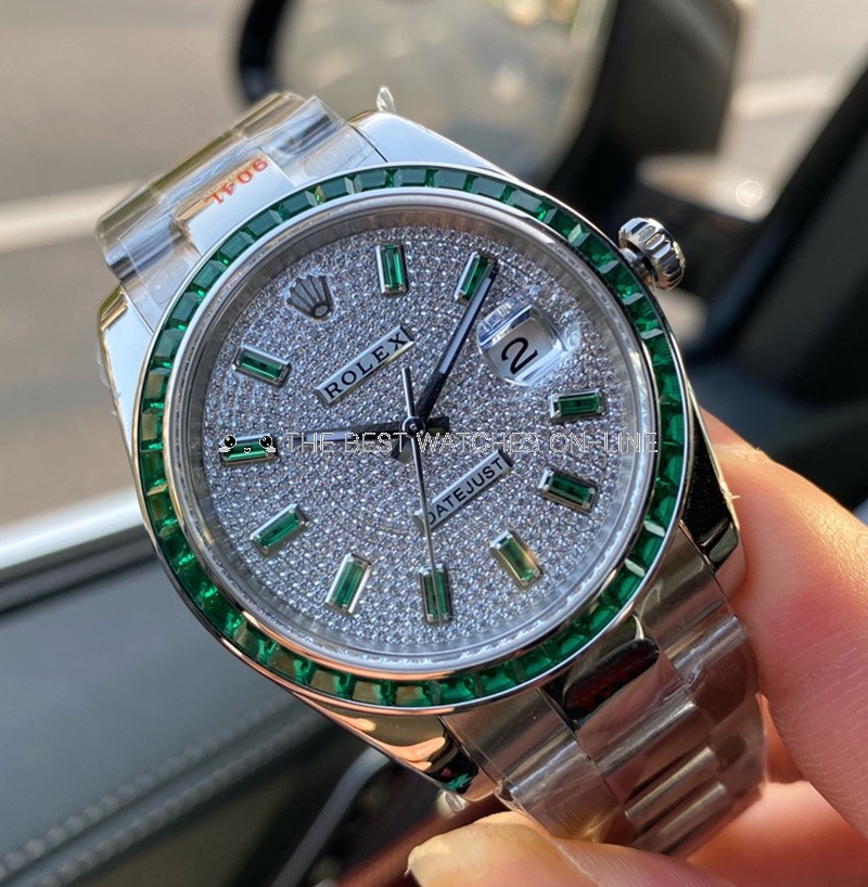 Rolex Datejust II Replica Swiss Watch Green Gems (High End)