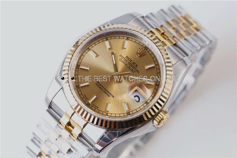 Replica Rolex Datejust Ladies Swiss Watches 178273-0001 Golden Dial 31mm(High End)