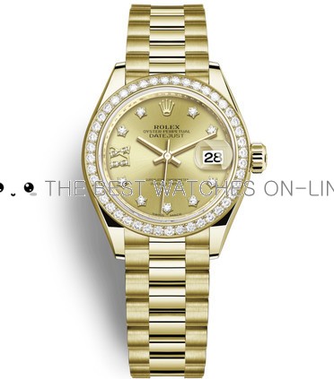 Replica Rolex Datejust Ladies Swiss Watches 279138RBR-0006 Gold Dial 28mm(High End)