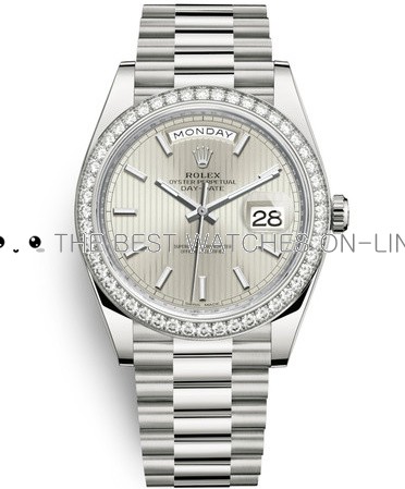 Rolex Day-Date II Replica Swiss Watch 228349RBR-0007 Silver Dial (High End)