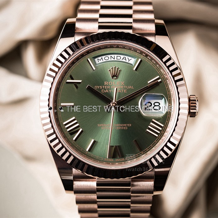 Rolex Day-Date II Swiss Cal.3255 Replica Watch 228235-0025 Green Dial 40mm (Super Model) 