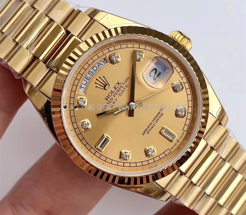 Rolex Day-Date Swiss Automatic Gold Watch 118238-0116 Gold Dial 36mm (High End)