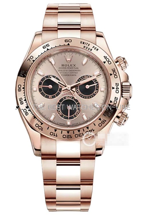 Replica Rolex Daytona Swiss Watches 116505-0016 Rose Gold Dial 40mm(High End)