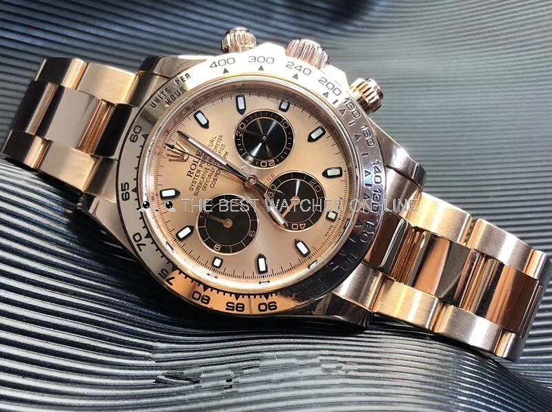 Replica Rolex Daytona Swiss Watches 116505-0001 Rose Gold Dial 40mm(High End)