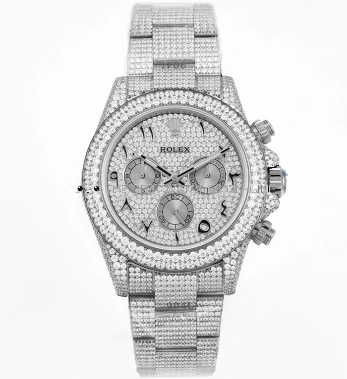 Rolex Daytona Replica Swiss Watch All Diamonds Paved (High End)
