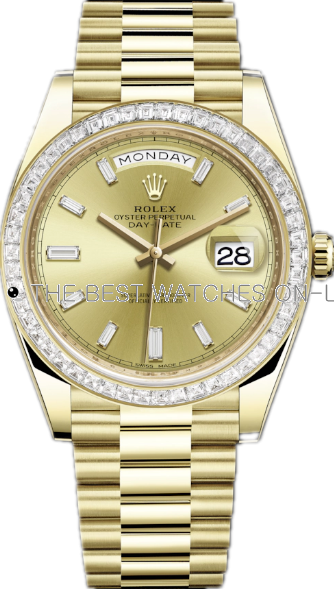 Replica Rolex Day-Date II Swiss Automatic 228398tbr-0002 Gold Dial 40mm (High End)