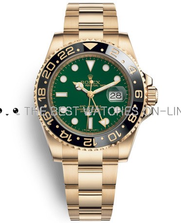 Rolex GMT-Master II Swiss Clone Watch All Gold 116718LN-0002 Green Dial (Super Model) 
