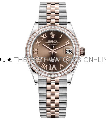 Rolex Lady-Datejust Replica Swiss Watch 278381RBR-0006 Chocolate Dial (High End)