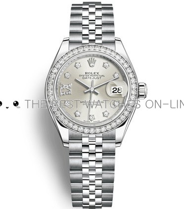 Rolex Lady-Datejust Replica Swiss Watch 279384RBR-0021 Silver Dial (High End)