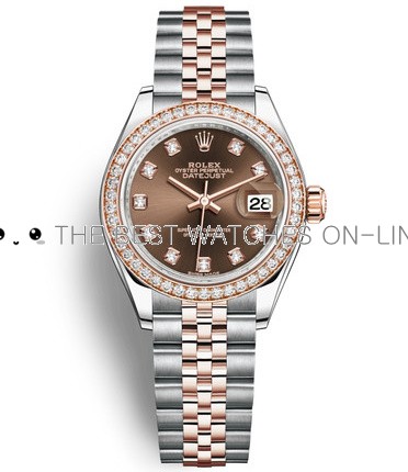 Rolex Lady-Datejust Replica Swiss Watches 279381RBR-0011 Chocolate Dial (High End)