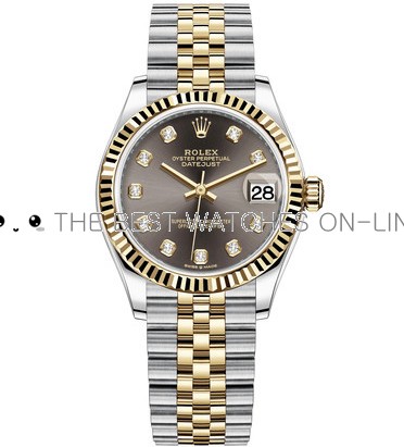 Rolex Lady-Datejust Swiss Watch 278273-0022 Dark Gray Dial (High End)