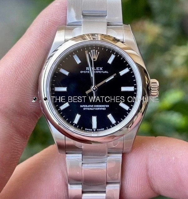 Rolex Oyster Perpetual Replica Swiss Watch 277200-0002 Black Dial 31mm (High End)