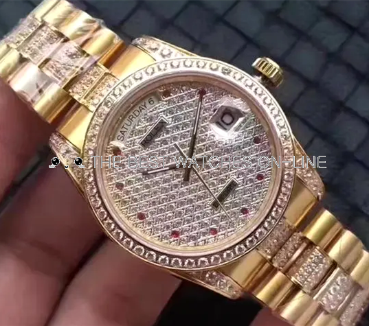 Rolex Day-Date II Swiss Clone Replica Watch Diamonds 40mm (Super Model) 