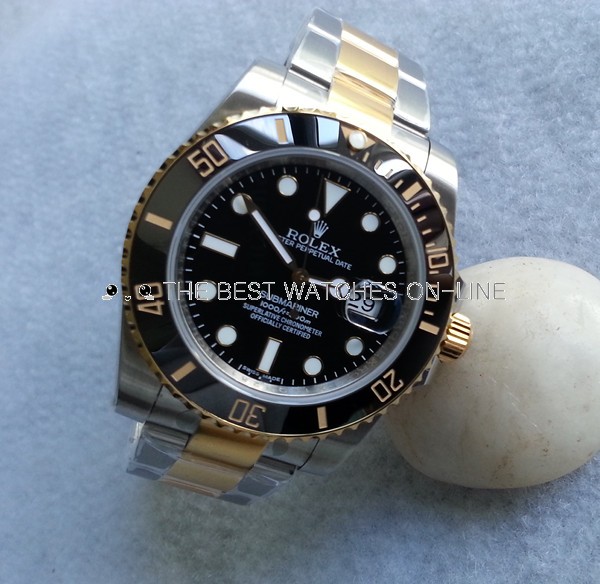 Swiss Replica Rolex Submariner Black Dial Two Tone (High End)