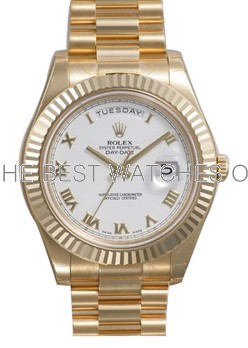 Rolex Day-Date II 218238 18K Gold White dial Men Automatic Replica Watch