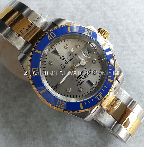Replica Rolex Submariner Automatic Two-Tone Watch Silver Gray Dial 40mm