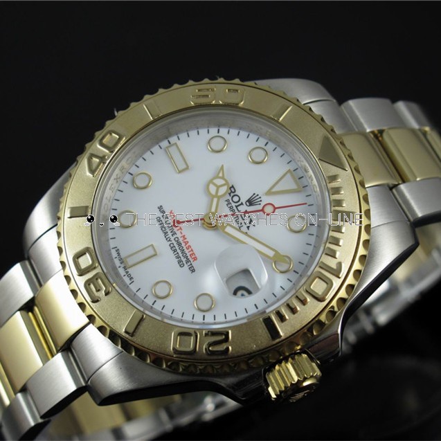 Rolex Yacht-Master Automatic Replica Watches Two-Tone White Dial 40mm