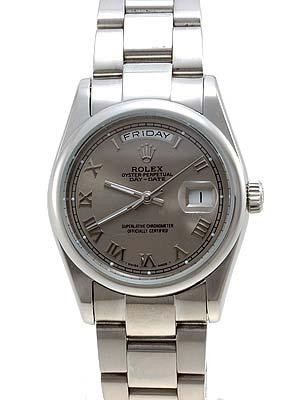 Rolex Oyster Day Date Replica Watches White Gold Gray dial RLLP08