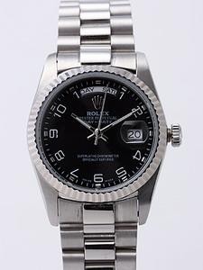 Rolex Day-Date II Replica Watches Black Dial RX41151