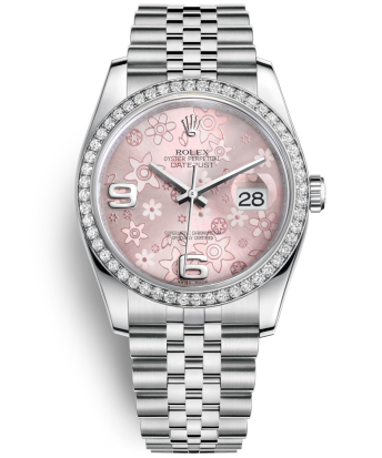 Rolex Datejust Swiss Automatic Watch 116244-0004 Pink Floral Dial 36mm (High End)
