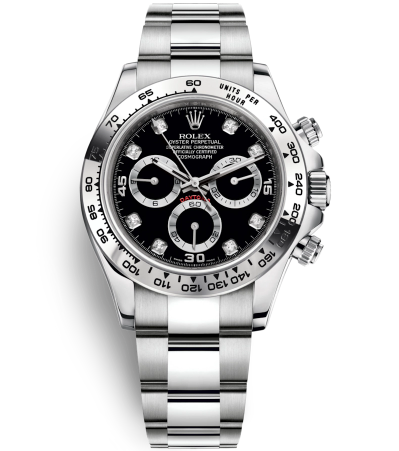 Replica Rolex Daytona Automatic Watch Diamond Marker Black Dial 40mm