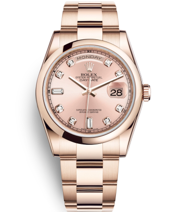 Rolex Day-Date Swiss Automatic Watch 118205F-0061 Rose Gold Dial 36mm (High End)