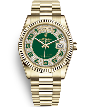 Rolex Day-Date Swiss Automatic Gold Watch 118238-0237 Diamond Dial 36mm (High End)