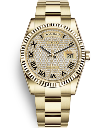 Rolex Day-Date Swiss Automatic Gold Watch 118238-0472 Diamond Dial 36mm (High End)