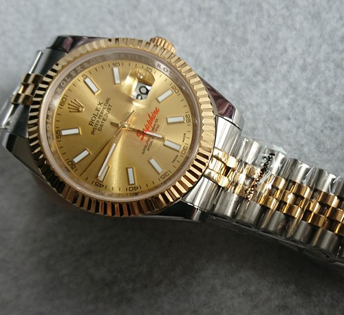 Replica Rolex Datejust II Automatic Two-Tone Watch 126333-0010 Gold Dial 41mm
