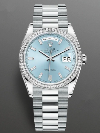 Rolex Day-Date Replica Swiss Watch 128396tbr-0003 Ice Blue Dial (High End)
