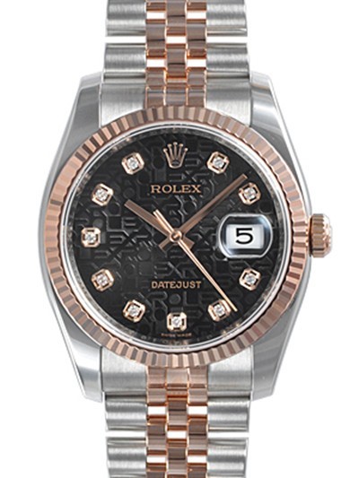Rolex Oyster Perpetual 116231-G-63201 Black Diamonds Dial Men Automatic Replica Watch
