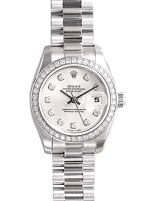 Rolex Oyster Perpetual 179136G-83136 Silver dial Ladies Automatic Replica Watch