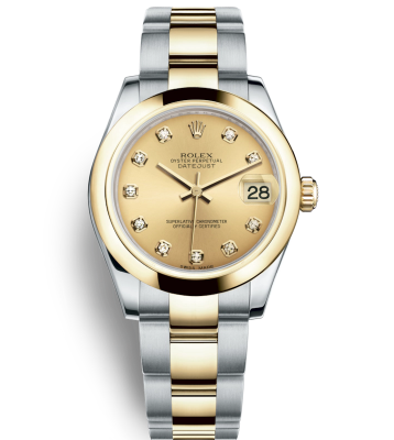 Replica Rolex Datejust Automatic Two-Tone Watch 178243-0024 Gold Dial 31mm