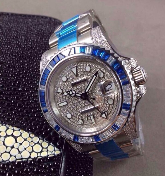 Rolex GMT-Master II 116759 sa-78209 18K White Gold Dense Diamonds inlaid Dial Men Automatic Replica Watch