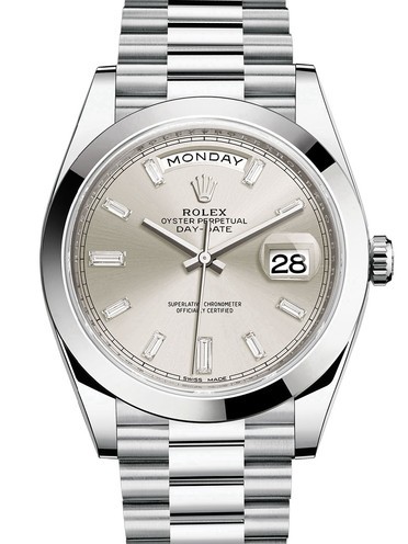 Rolex Day-Date II Swiss Replica Watch 228206-0012 Silver Dial 40mm (High End)