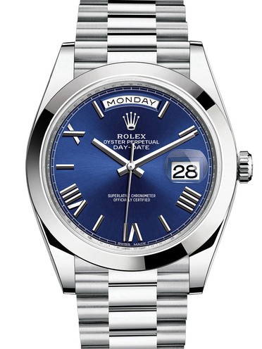 Rolex Day-Date II Swiss Replica Watch 228206-0015 Dark Blue Dial 40mm (High End)