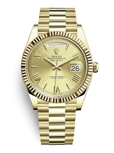 Rolex Day-Date II Swiss Replica Watch 228238-0006 Gold Dial 40mm (High End)