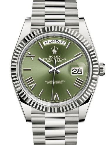 Rolex Day-Date II Swiss Replica Watch 228239-0033 Olive Green Dial 40mm (High End)