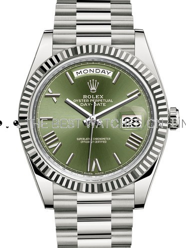 Rolex Day-Date II Swiss Cal.3255 Replica Watch 228236-0008 Green Dial 40mm (Super Clone)