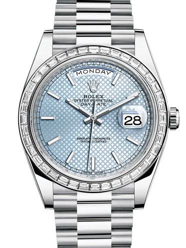 Rolex Day-Date II Swiss Replica Watch 228396tbr-0001 Ice Blue Dial 40mm (High End)